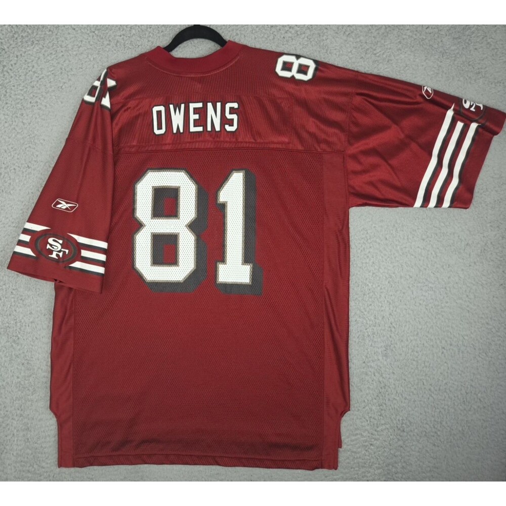 Vintage Y2K Reebok Jersey Terrell Owens San Francisco 49ers Mens XL 50 Red EUC